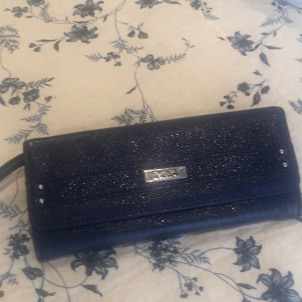 Royal blue leather Kenneth Cole clutch